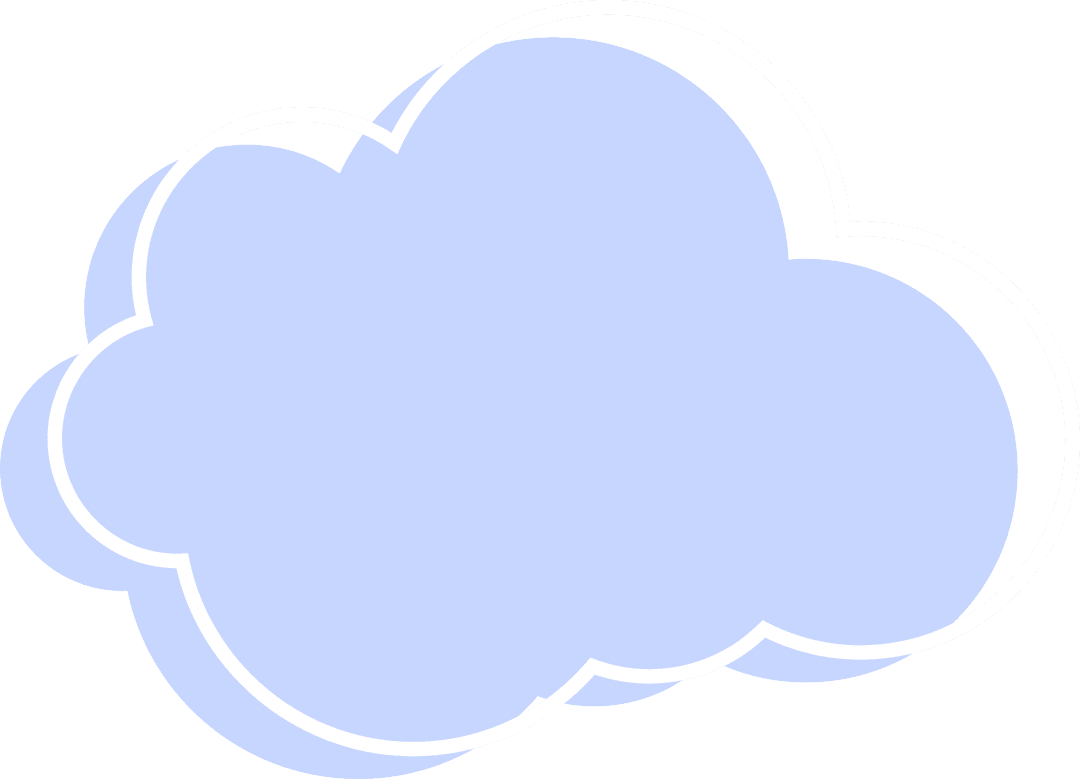 Pastel Blue Cloud Icon Transparent Background Minimalist Design