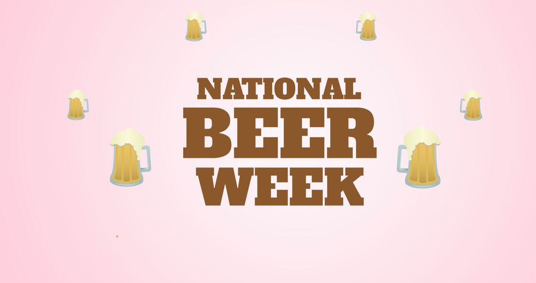 National Beer Week Celebration Banner with Beer Mugs