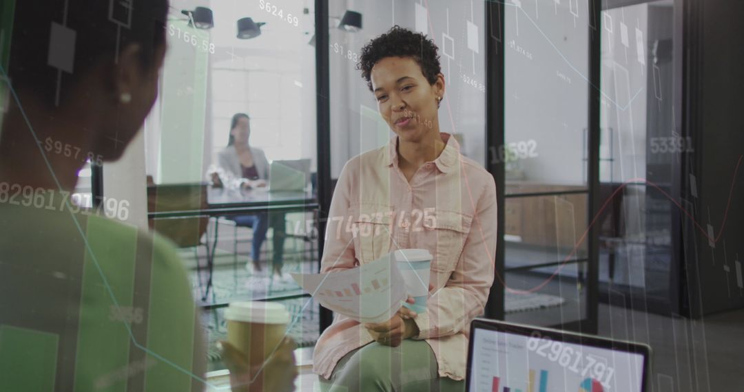 Digital Media Projections and Team Collaboration in Modern Office