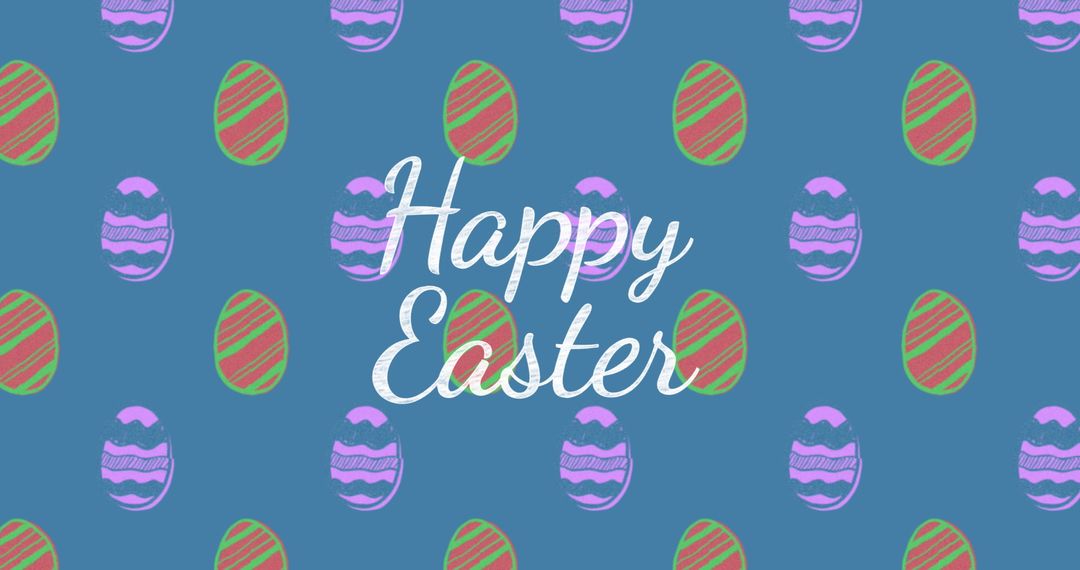Colorful Easter Eggs Pattern with Happy Easter Text