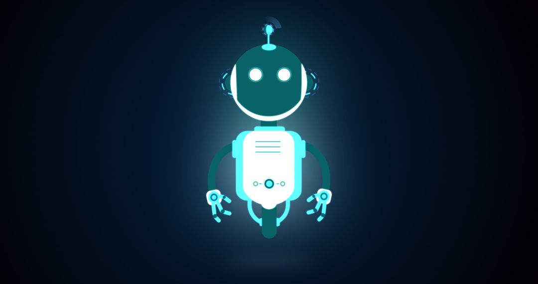 Futuristic AI Robot Illustration on Dark Background