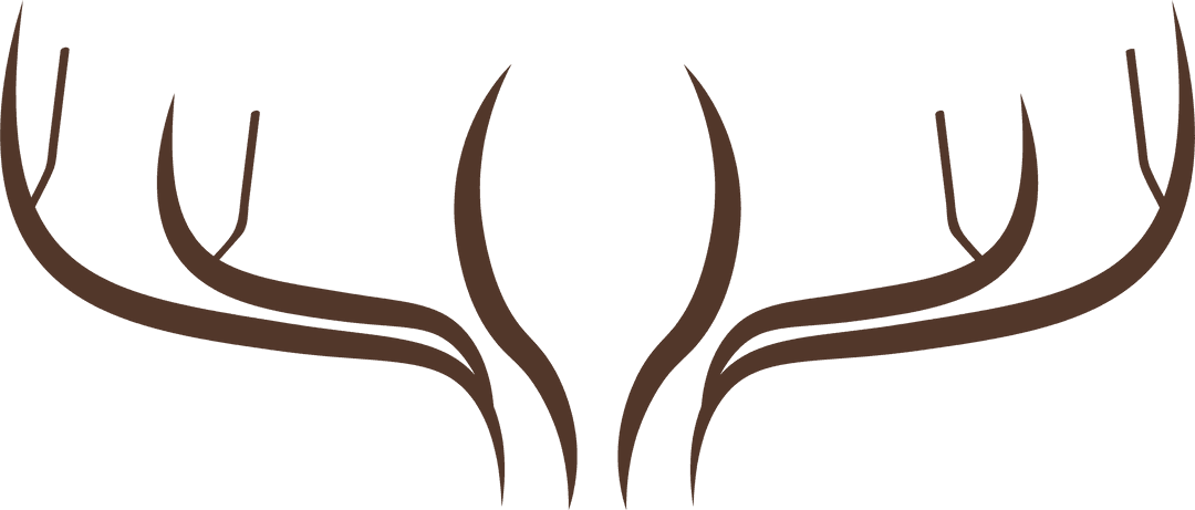 Abstract Brown Antler Shape on Transparent Background Illustration