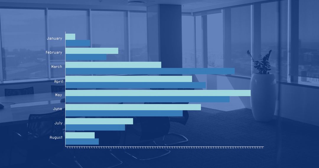 Financial Data Processing Concept in Empty Office Setting