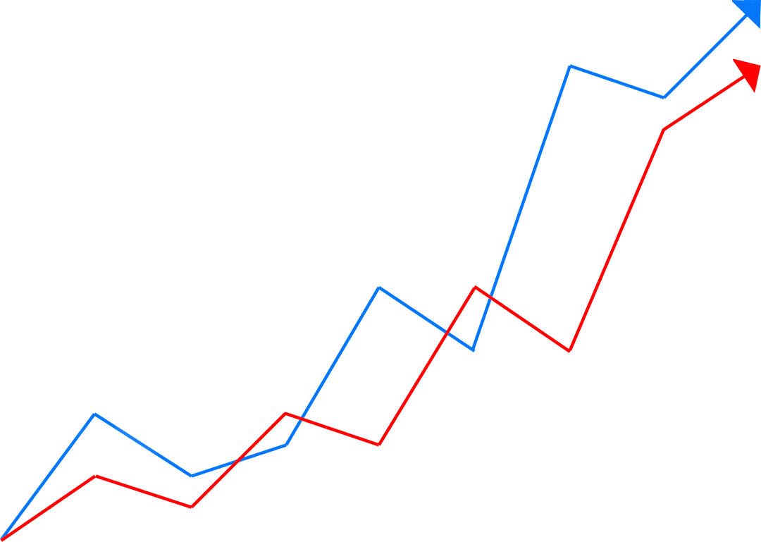 Dynamic Arrows Depicting Growth On Transparent Background