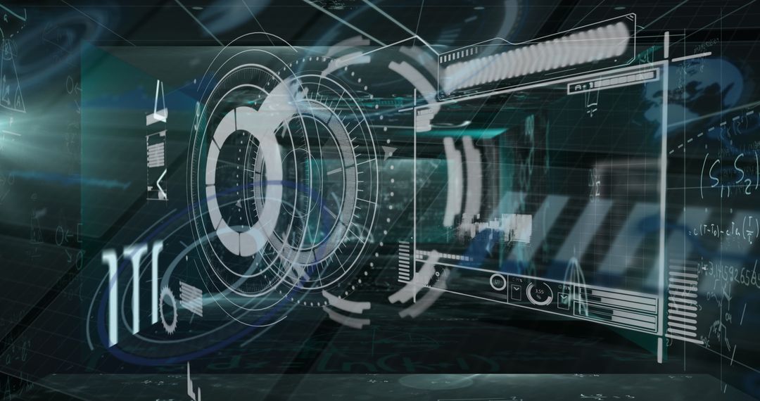 Futuristic Digital Interface with Holographic Depth