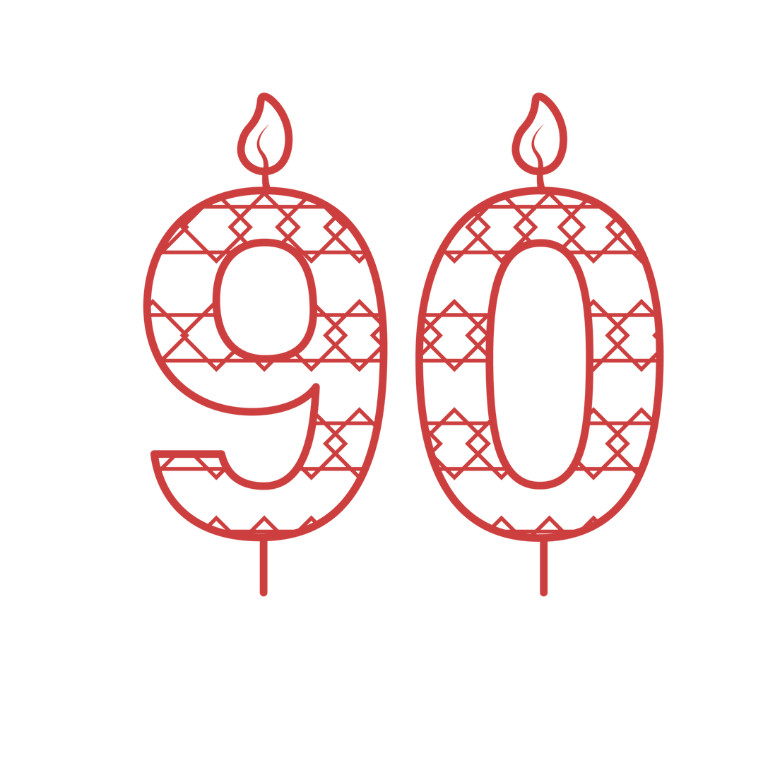 Ninety Birthday Candle Outline on Transparent Background - Download Free Stock Images Pikwizard.com