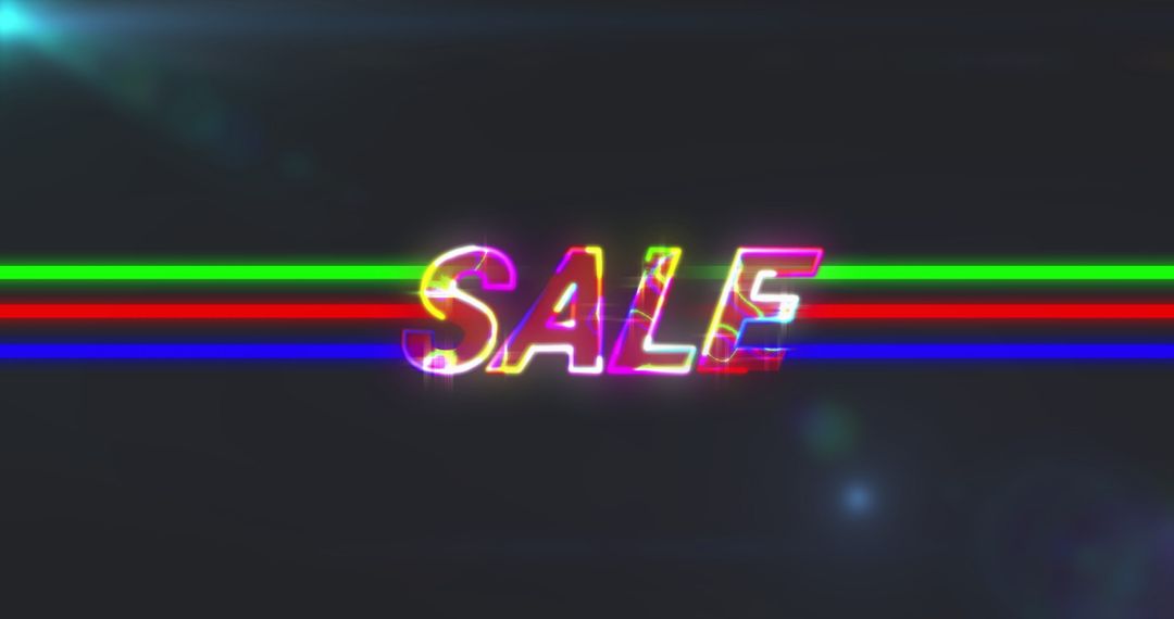 Neon Glitch SALE Text in Cyberpunk Style