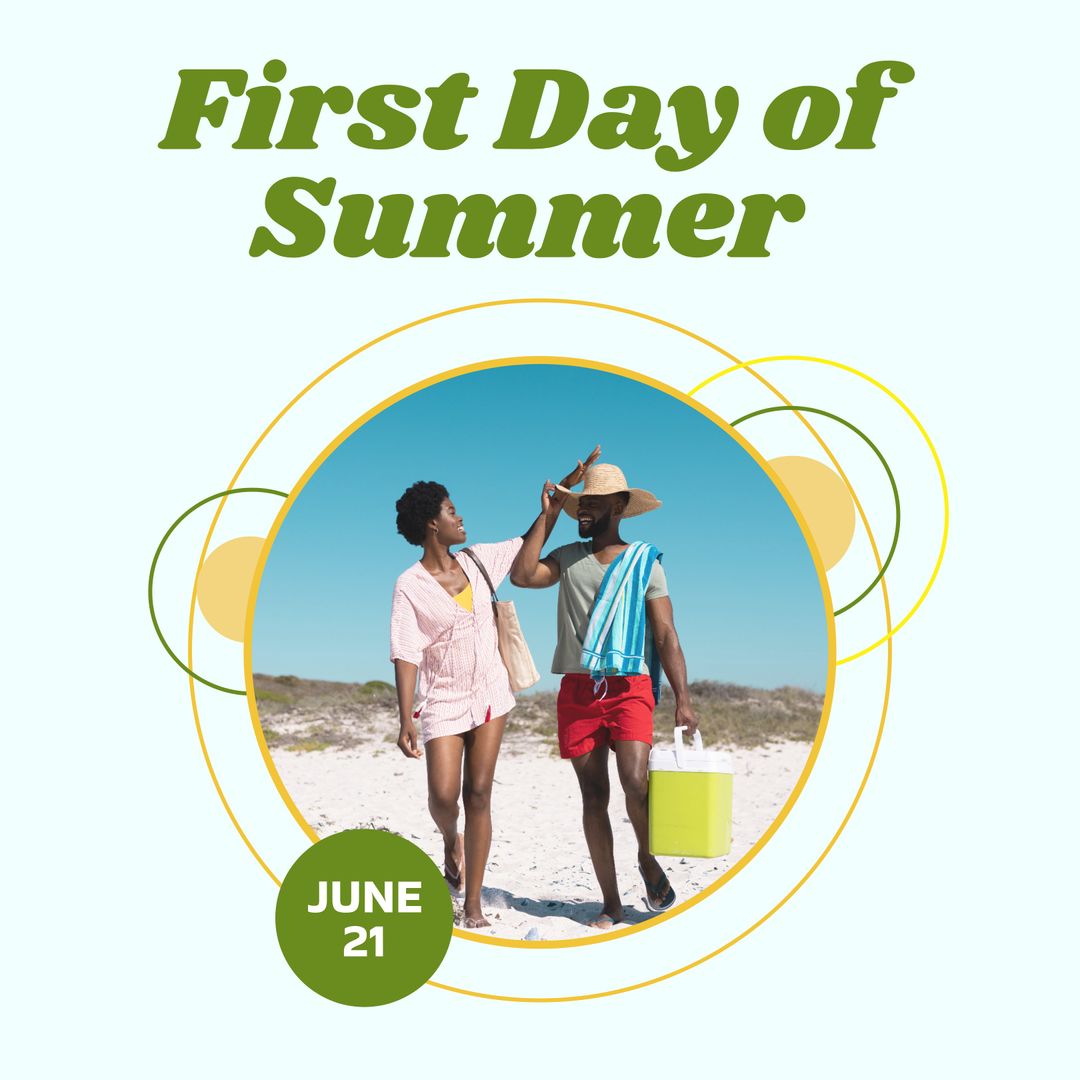 Couple Enjoying First Day of Summer at Beach