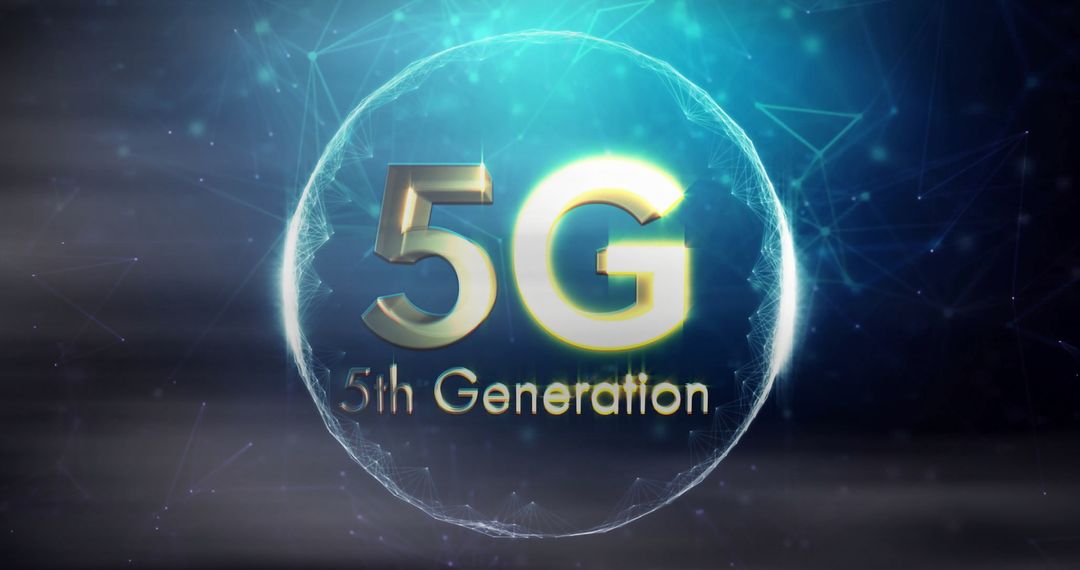 5G Technology Innovation Concept with Digital Network Background