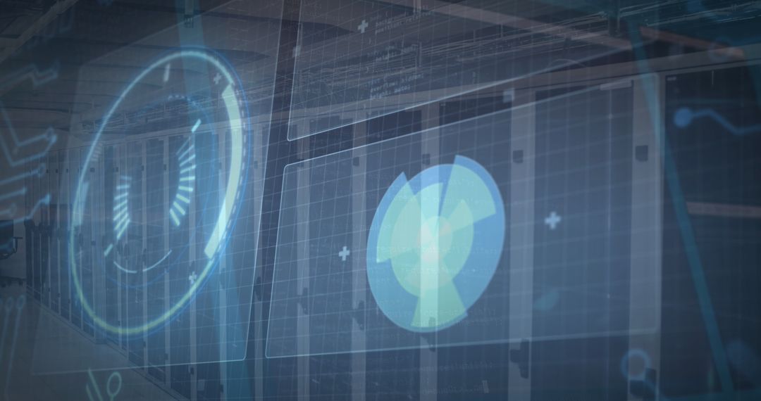 Futuristic Digital Interface Over Virtual Servers