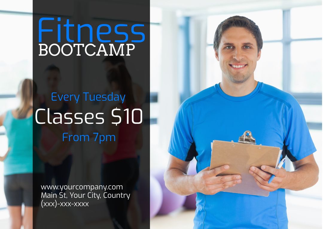 Fitness Instructor Promoting Bootcamp Classes