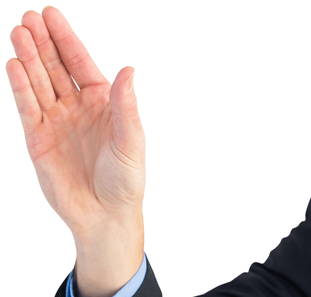 Transparent Hand Gesture in Business Presentation Montage