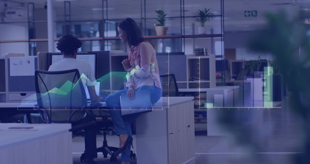 Financial Data Analysis with Diverse Team in Modern Office