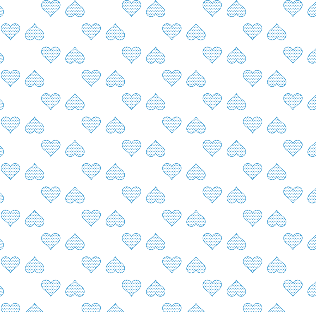 Blue Heart Pattern on Transparent Background