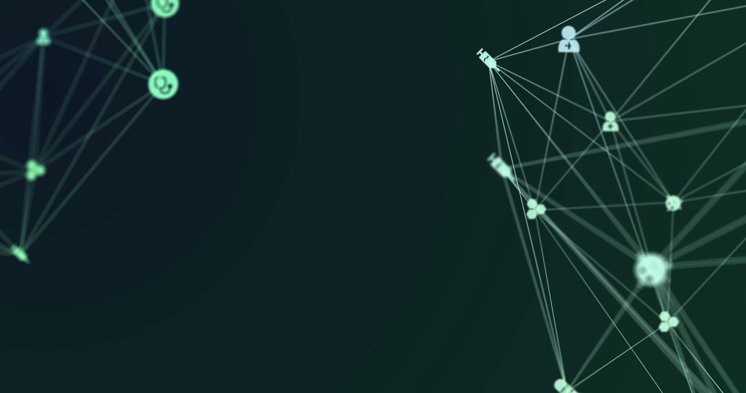 Medical Icons Connectivity with Digital Network Background