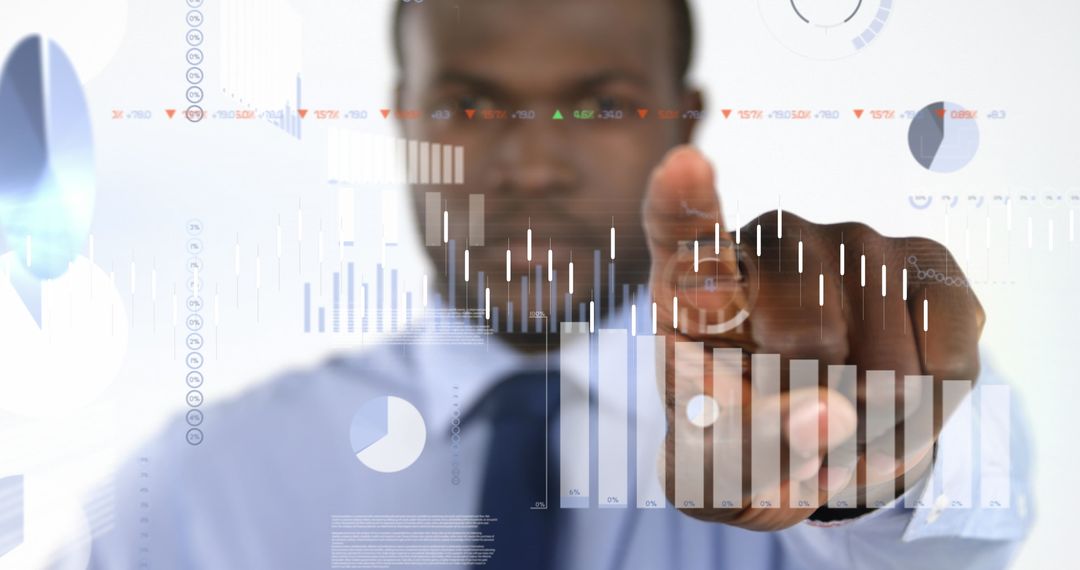 Dynamic Financial Data And Businessman Interaction