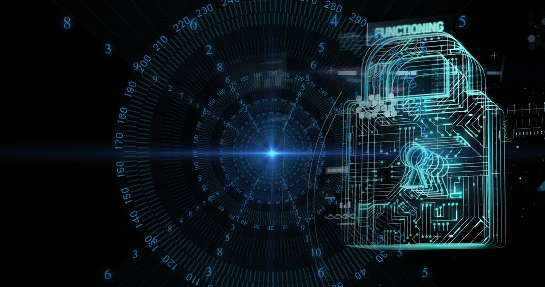 Digital Data Security Concept with Cyber Lock