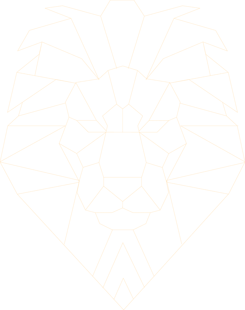 Translucent Geometric Lion Face With Elegant Golden Lines