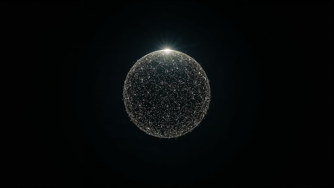 Futuristic Sphere of Connected Nodes in Digital Void