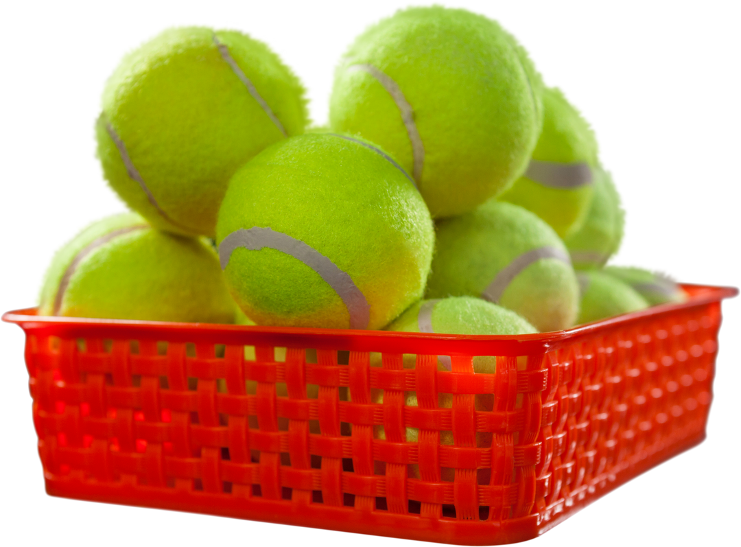 Close-Up of Green Tennis Balls in Red Transparent Basket - Download Free Stock Images Pikwizard.com