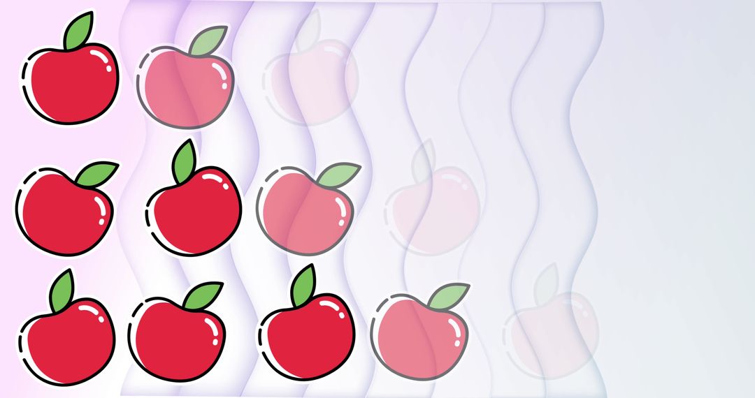 Vibrant Apple Pattern Overlapping Abstract Shapes