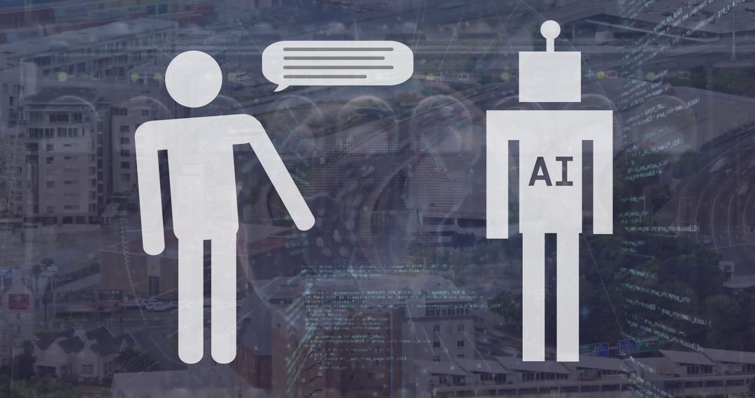 AI and Human Interaction Concept with Chatbox