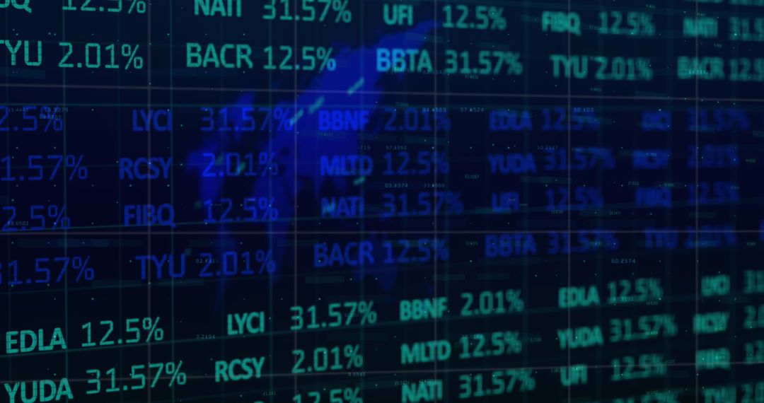 Digital Financial Data Display with Global Focus