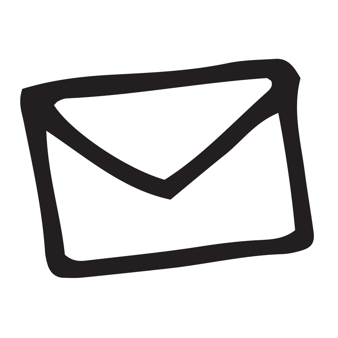 Hand-Drawn Envelope Icon on Transparent Background
