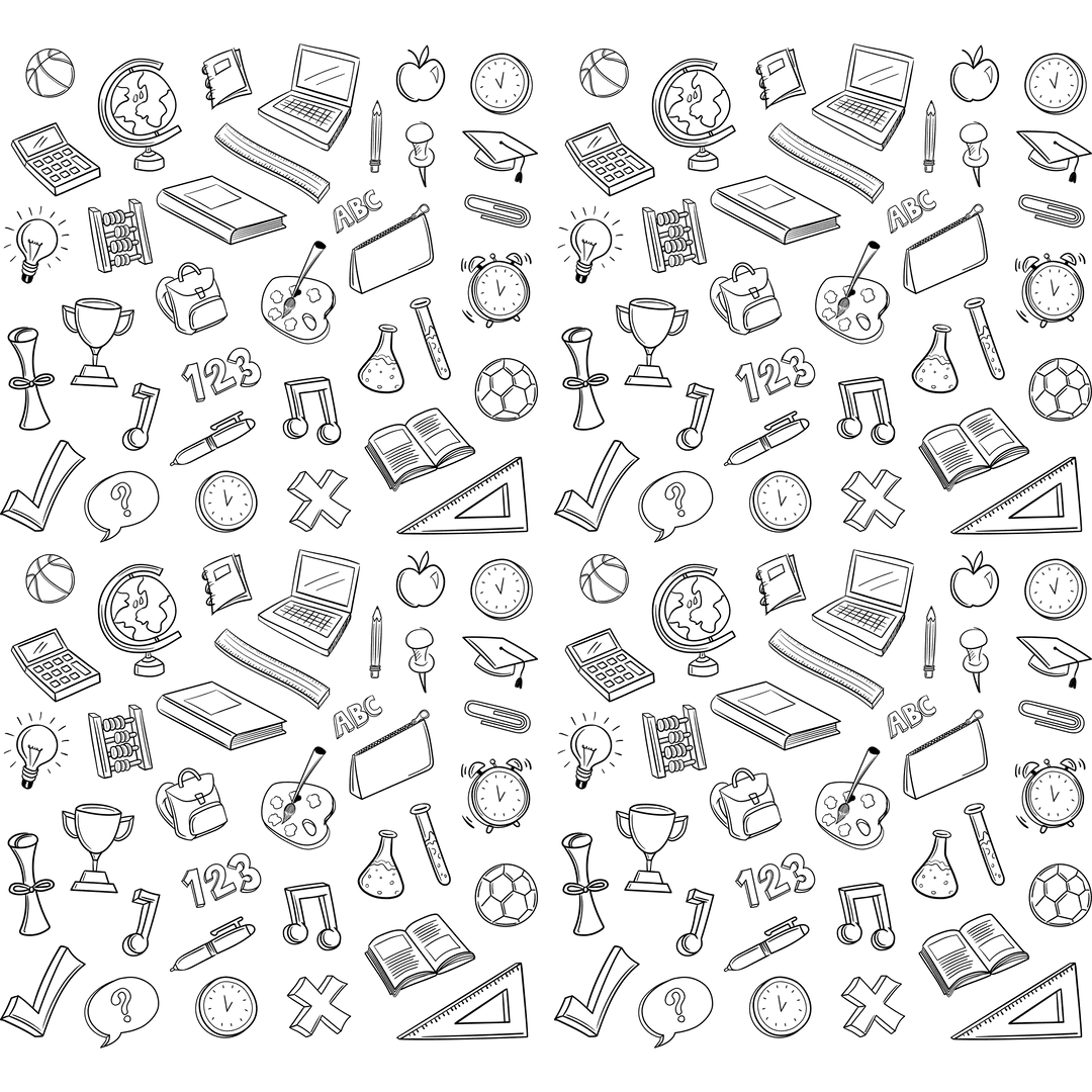 Abstract Black Geometric Pattern on Transparent Background