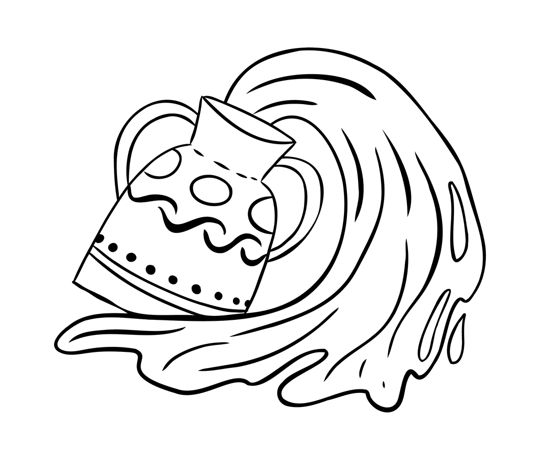 Digital Illustration of Flower Vase on Transparent Background