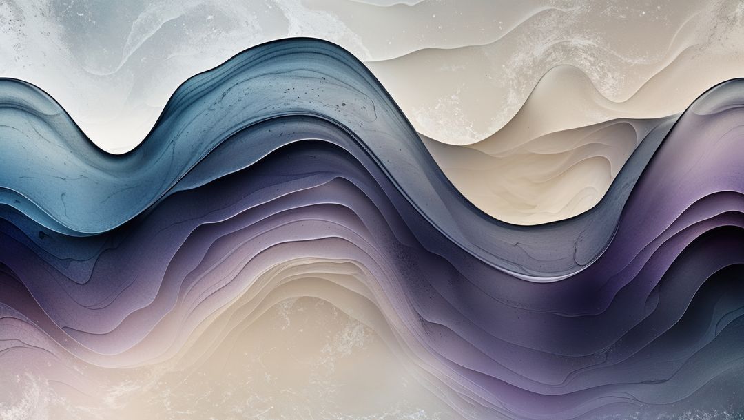 Abstract Wave-like Layers in Fluid Digital Art