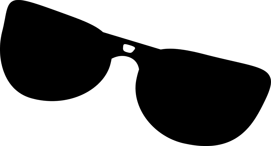 Minimalist Black Sunglasses Silhouette on Transparent Background