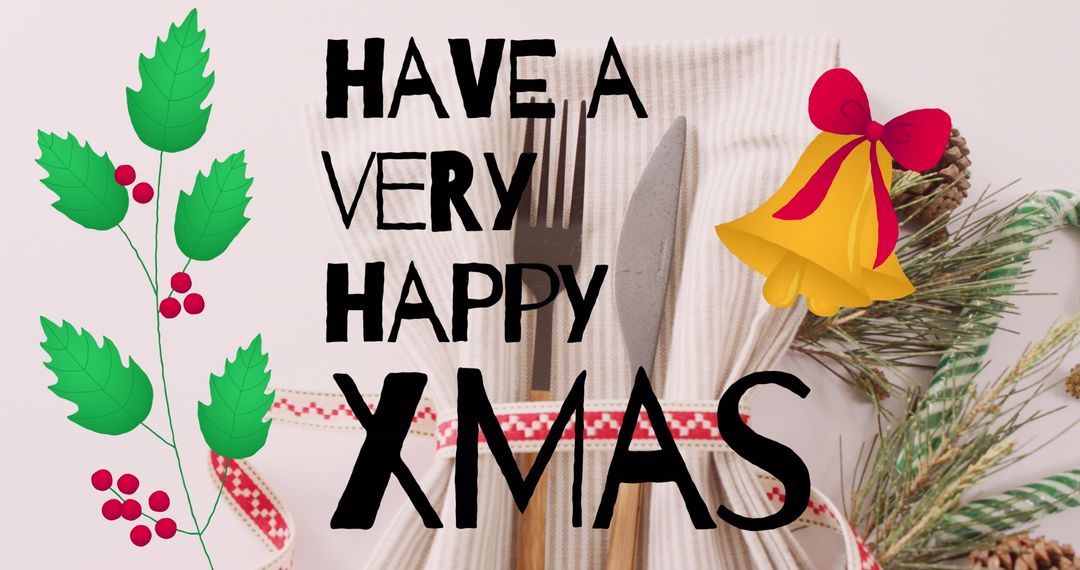 Festive Christmas Table Setting with Greeting Message