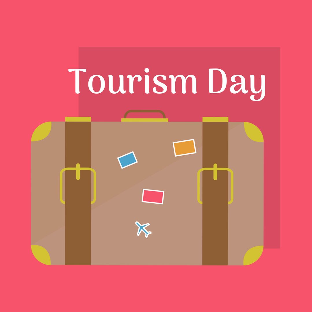 World Tourism Day Celebration with Luggage Graphic