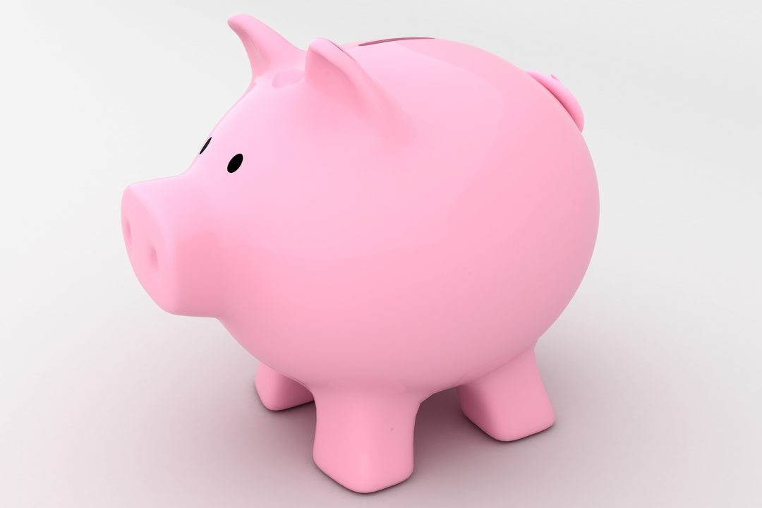 Transparent Pink Piggy Bank High Angle View Isolated - Download Free Stock Images Pikwizard.com