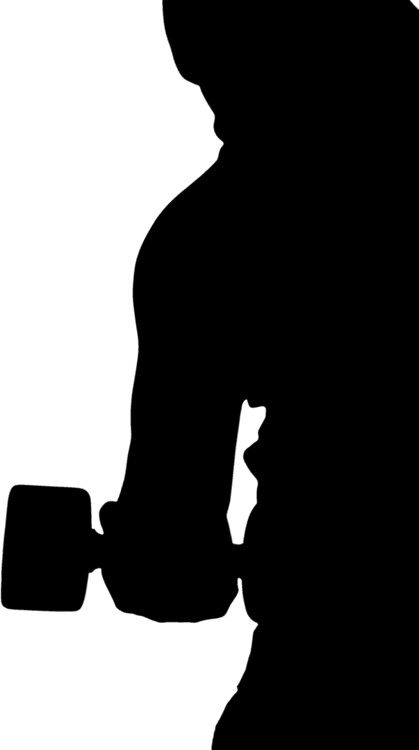 Man Lifting Dumbbell Silhouette on Transparent Background