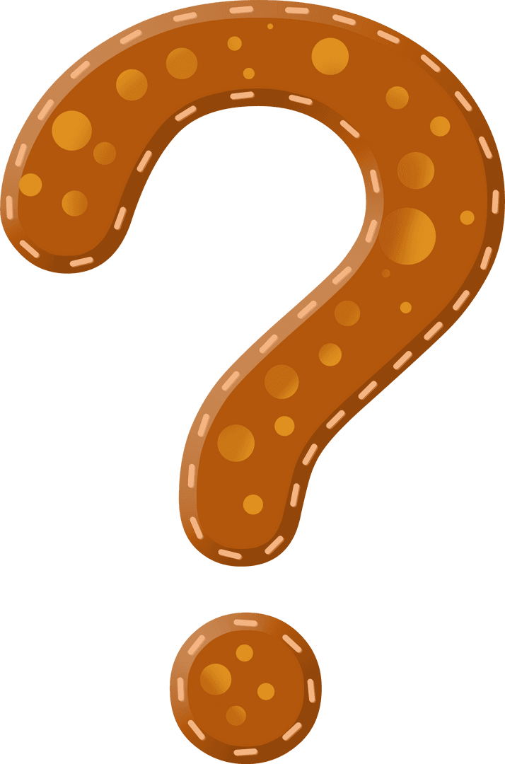 Transparent Brown Polka Dot Question Mark Symbol Vector Illustration