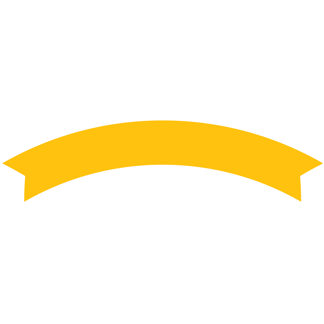 Yellow Ribbon Banner on Transparent Background for Celebrations