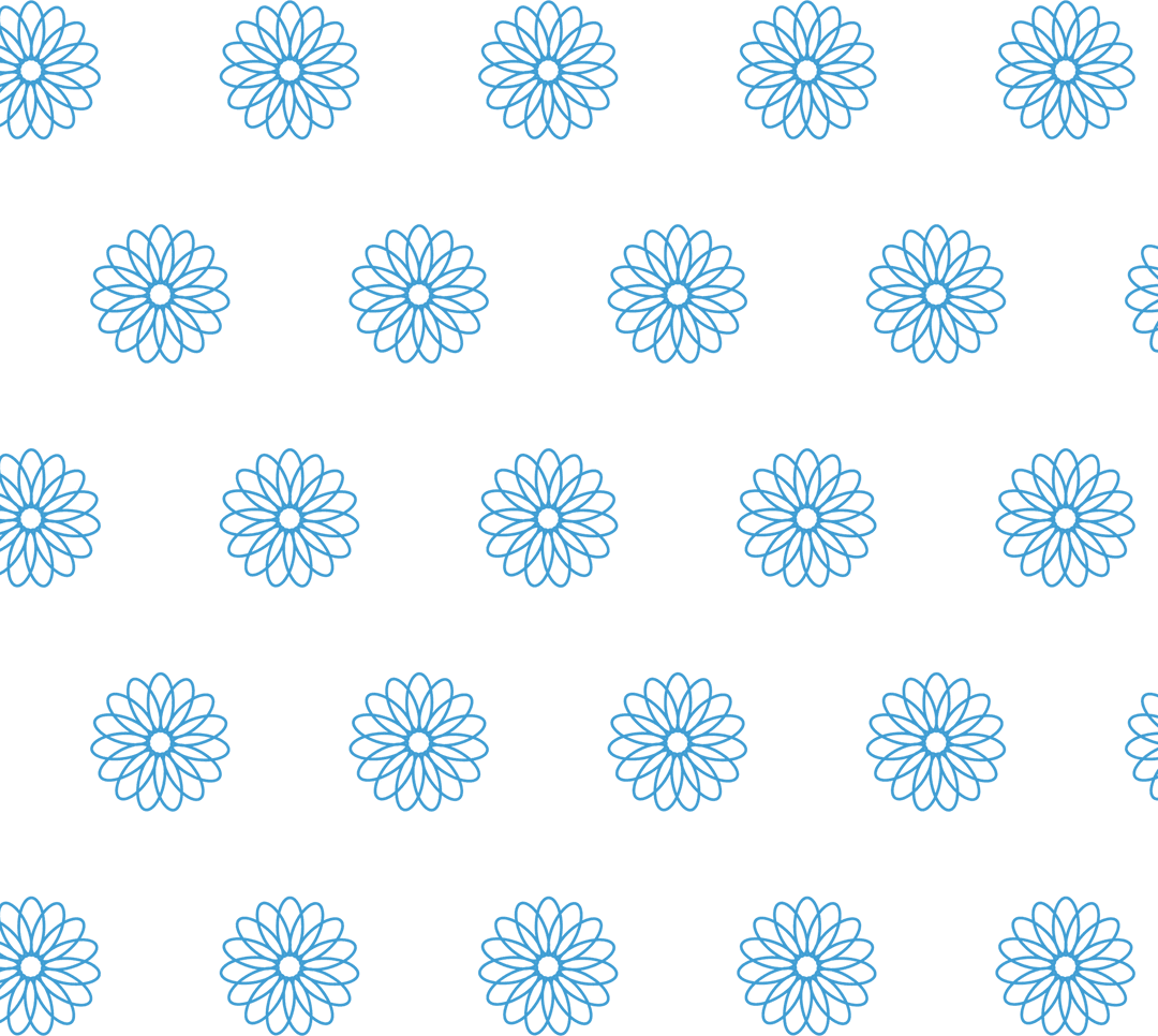 Seamless Blue Floral Pattern on Transparent Background