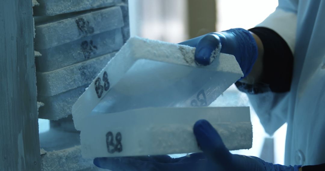 Scientist Handling Cryogenic Samples in Laboratory - Free Images, Stock Photos and Pictures on Pikwizard.com