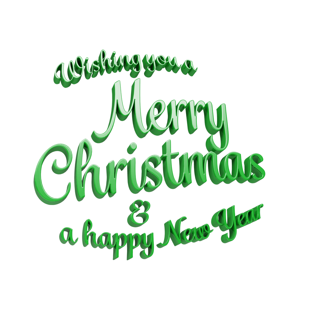 Merry Christmas and Happy New Year Transparent Digital Illustration
