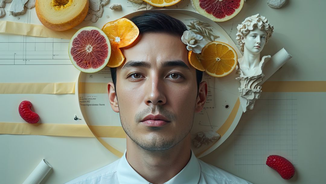 Styled Model in Art Studio with Citrus and Sculpture Bust