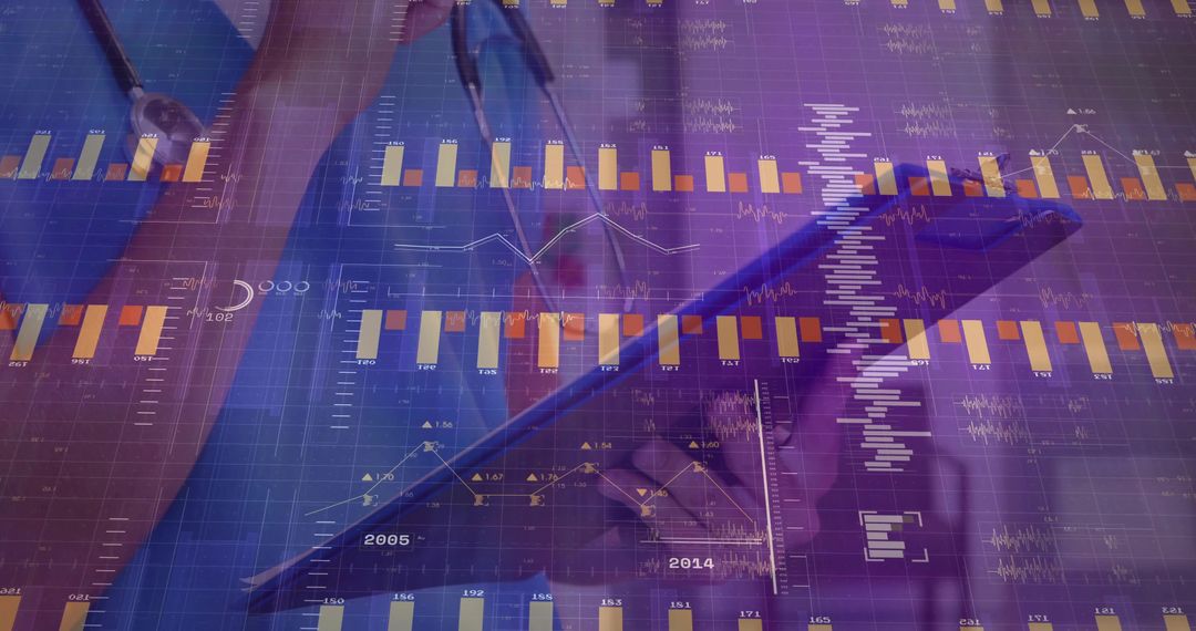 Clinician Analyzing Digital Healthcare Data with Tablet and Stethoscope