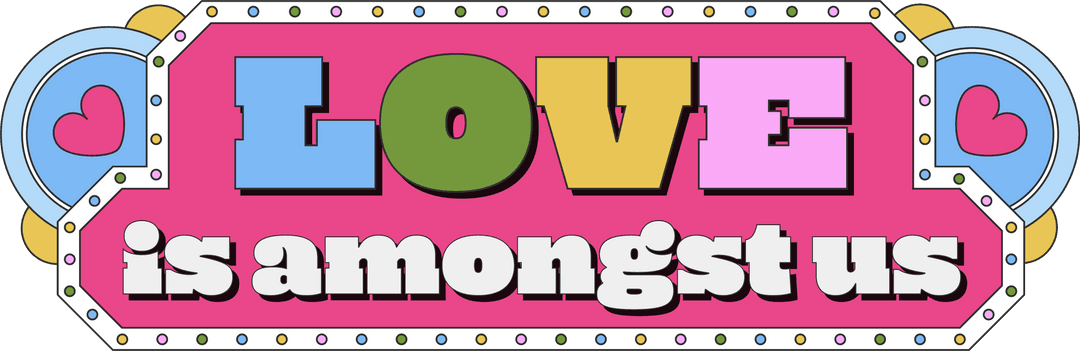 Colorful Decorative Sign with Transparent Festive Message