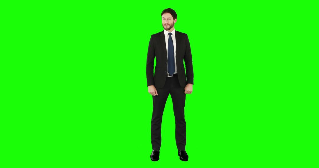 Businessman Standing in Suit on Green Screen Background - Free Images, Stock Photos and Pictures on Pikwizard.com