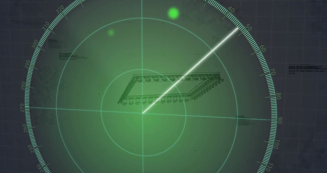 Digital Radar Display Monitoring Microchip Circuitry