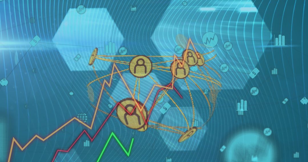 Digital Network Interface with Connected People Icons