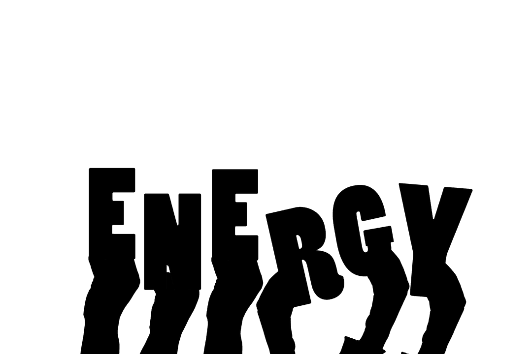 Hands with Energy Text on Transparent Background Vigor Power