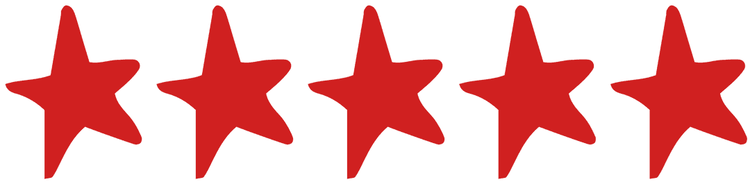 Transparent Row of Five Red Stars Clipart