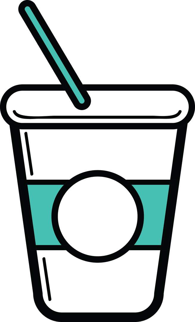 Transparent Vector Illustration of Lemonade Cup with Straw